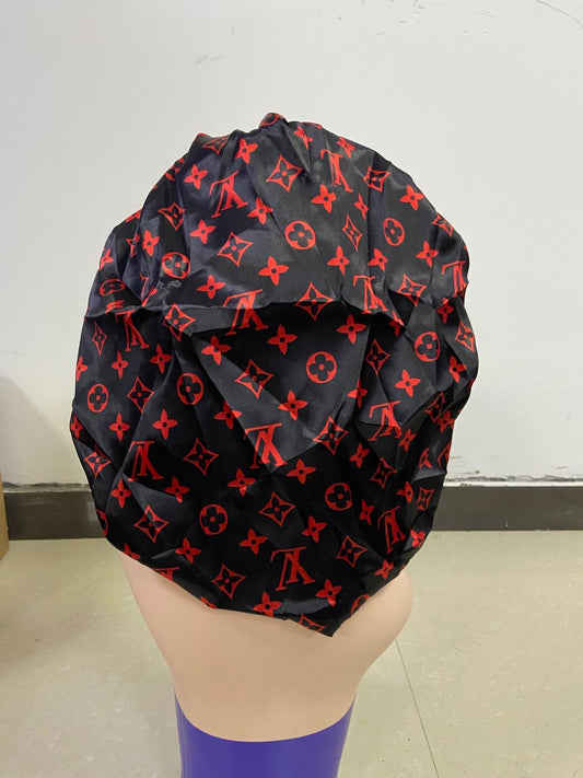 Black & Red Designer Inspired Bonnet