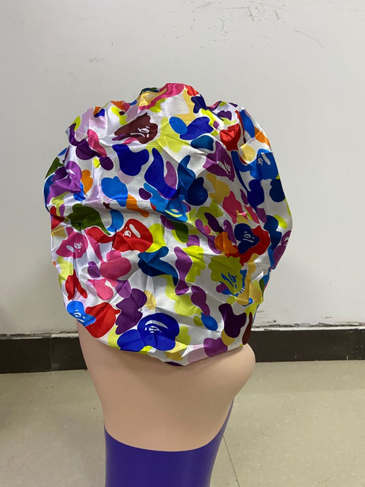 White & MultiColor Designer Inspired Bonnet