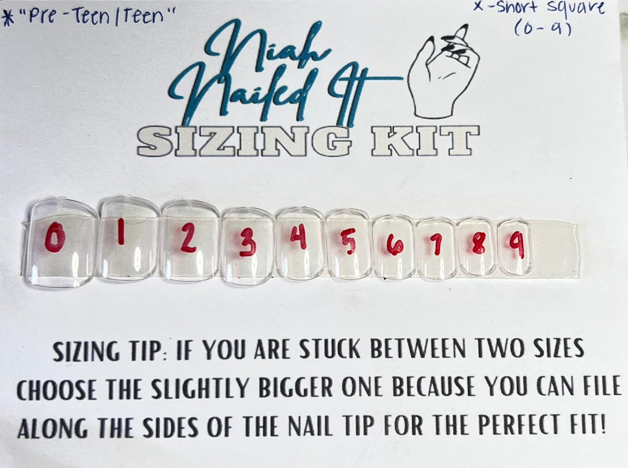 Nail Sizing kit - Authenticity Pre-Teen