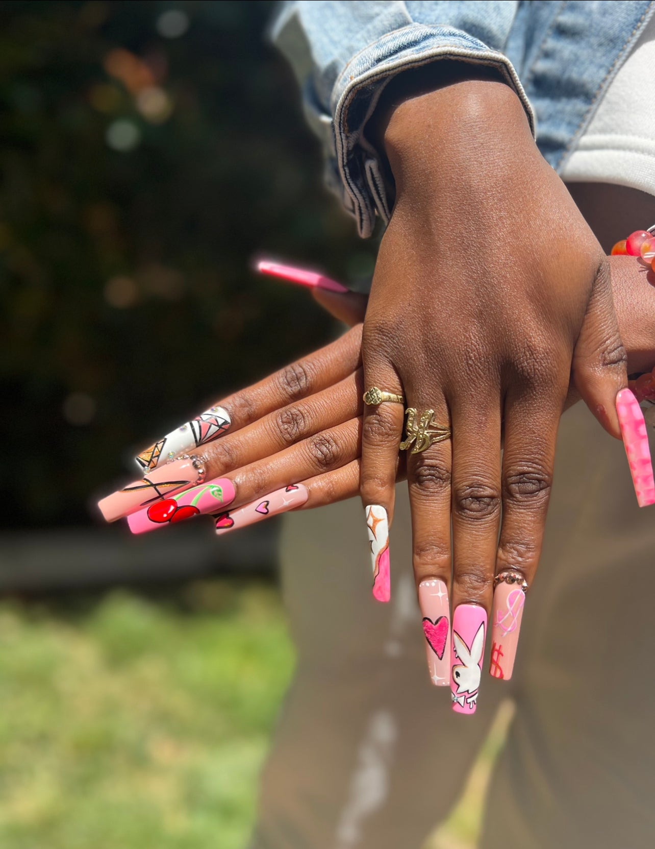 "Authenticity's Pink Print" - Press On Nails