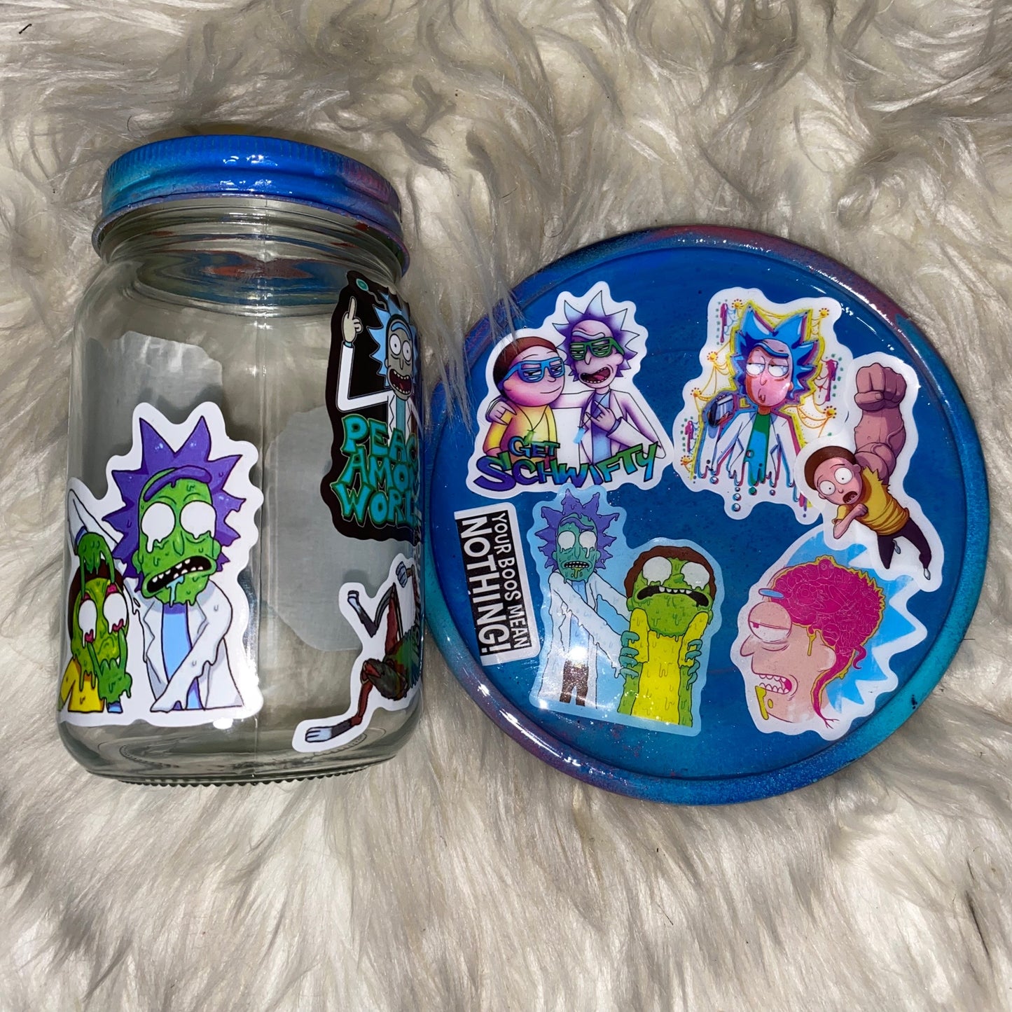 R & M Ash Tray & Jar Set