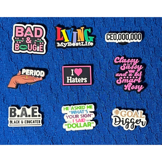 Croc Charms With Sayings/Phrases