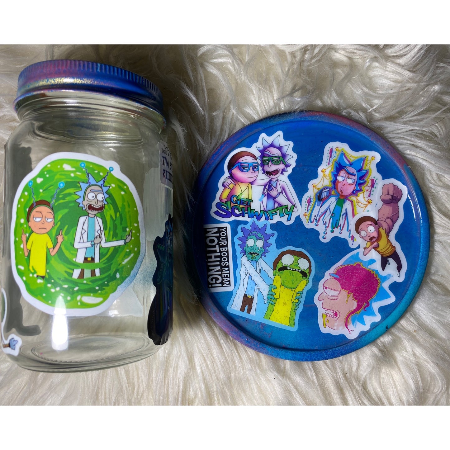 R & M Ash Tray & Jar Set